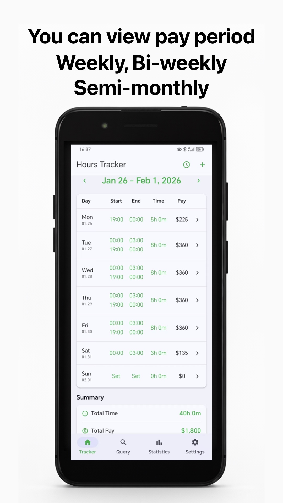 Hours Tracker is easy to use